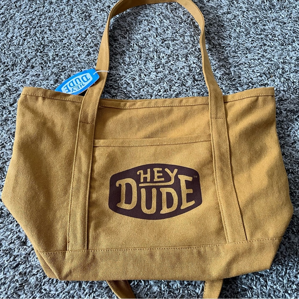 Hey Dude Mustard Canvas Tote Bag
